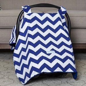 Navy Blue Chevron car seat canopy